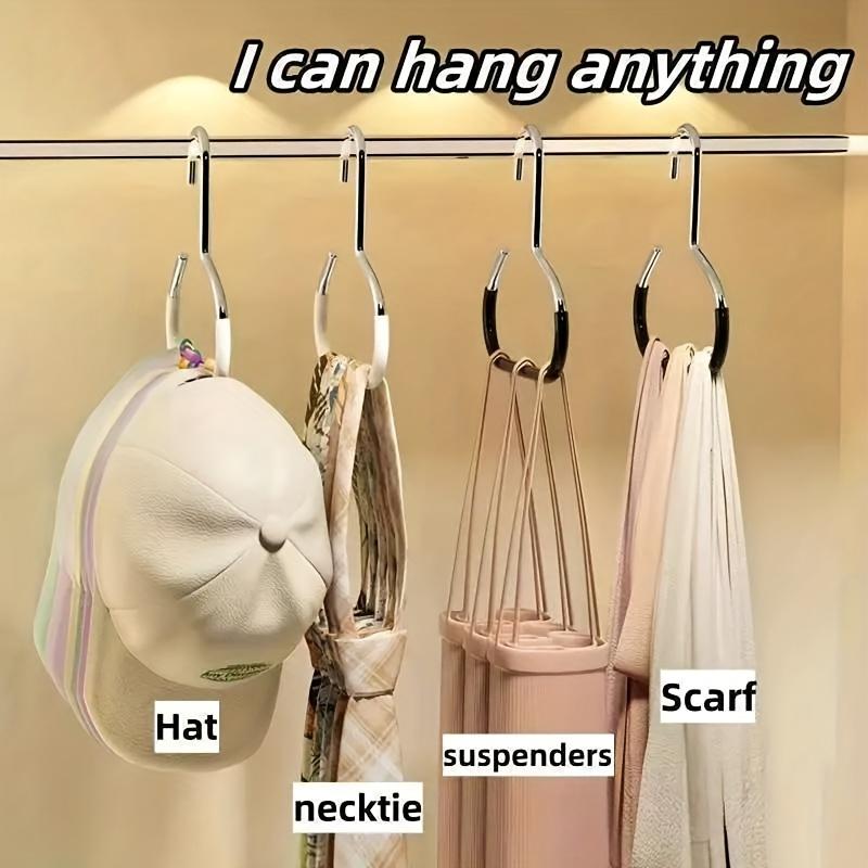 Stainless Steel Hat Hangers Featuring Non-Slip Round Rings Ideal for Organizing Hats, Socks, Scarves, And Underwear a Space-Efficient Storage Option