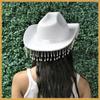 Elegant Cowboy Hat Black White Pink West Fancy Dress Cap Casual Bride Bucket Hats  Photo Props