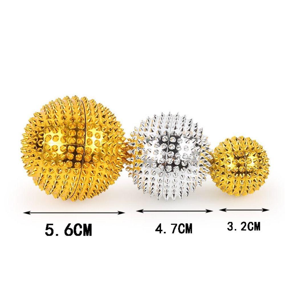 2Pcs Spiky Surface Spiky Hand Roller Built-in Magnet Fitness Therapy Ball Acupoint Health Care