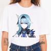 Genshin Impact Эола Женская футболка Летняя Милая футболка Femme Повседневная Харадзюку Женская футболка Повседневная Уличная одежда Женская футболка 2025