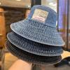 With Drawstring Women Denim Bucket Hat Windproof Western Cowboy Hats Hot Big Brim Sun Hat  Summer