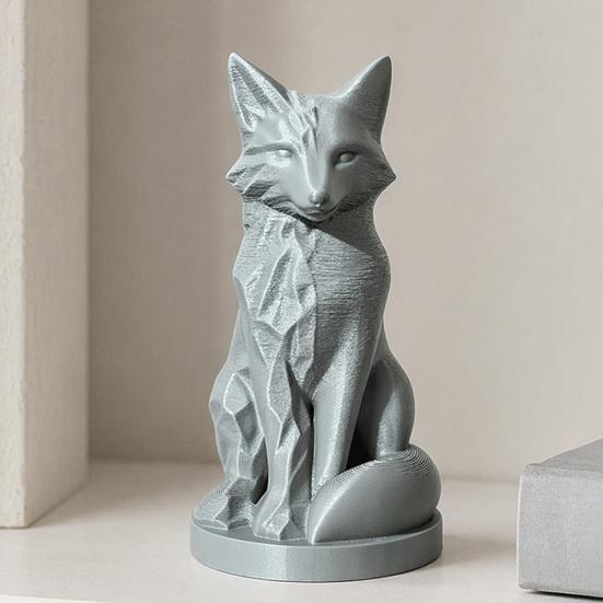 Геометрическая Граненная Фигурка Лисы, 3D Печатная Статуэтка Сидящей Лисы, Скульптура Лисы в Стиле Современного Искусства, Коллекционный Настольный Орнамент для Декора Стола Полки Дома