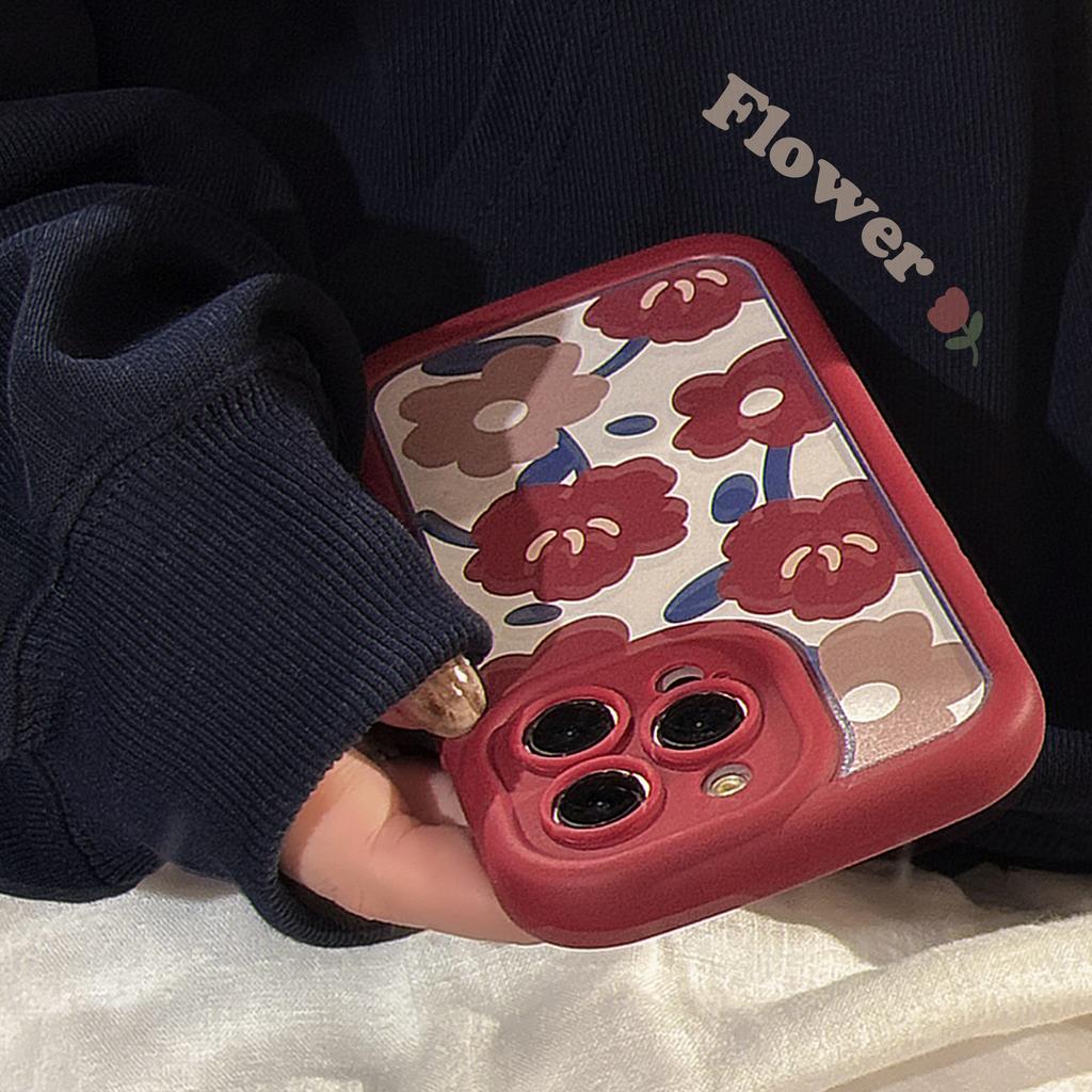 Artistic Style Flower Apple 16 Mobile Phone Case Iphone15 Silicone 11 Suitable for 14promax Retro 12 Full Inclusive Soft