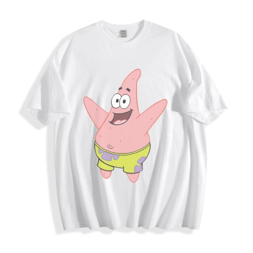 Губка Боб Патрик Звезда Счастливые Руки Футболка Веселые Вайбы Унисекс Футболка Летняя Харадзюку Мужские Женские Футболки Свободный Y2K