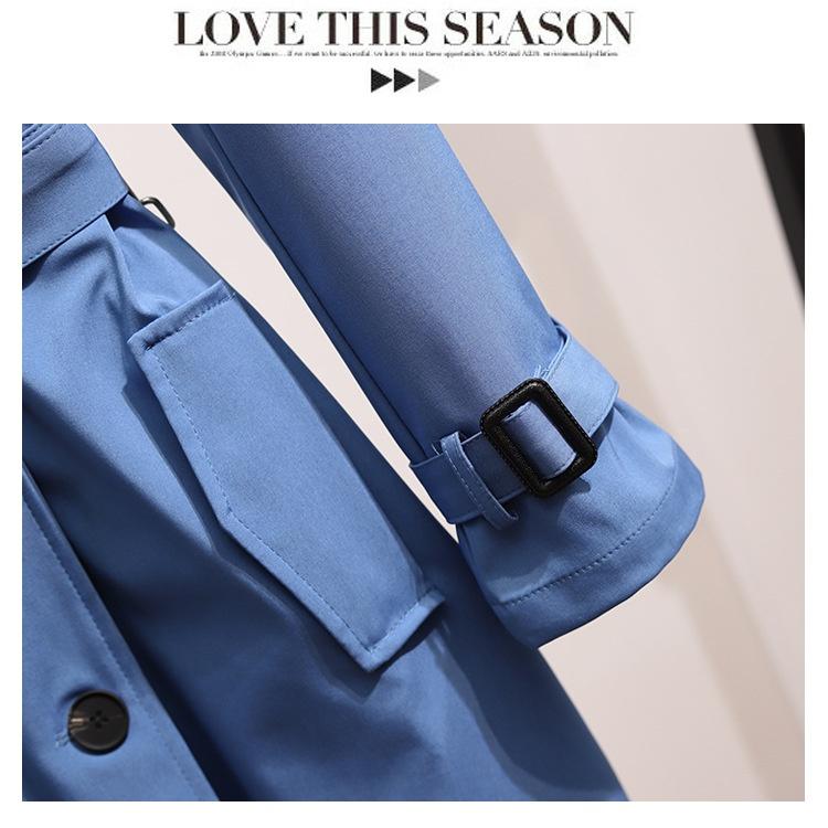 Women's Spring and Autumn Loose Casual Fashion Style Long Sleeve Lapel Jacket Windbreaker Coat