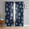 Snowflake Christmas Winter Curtains For Living Room Bedroom Home Decoration Window Voile Tulle Curtain Drapes