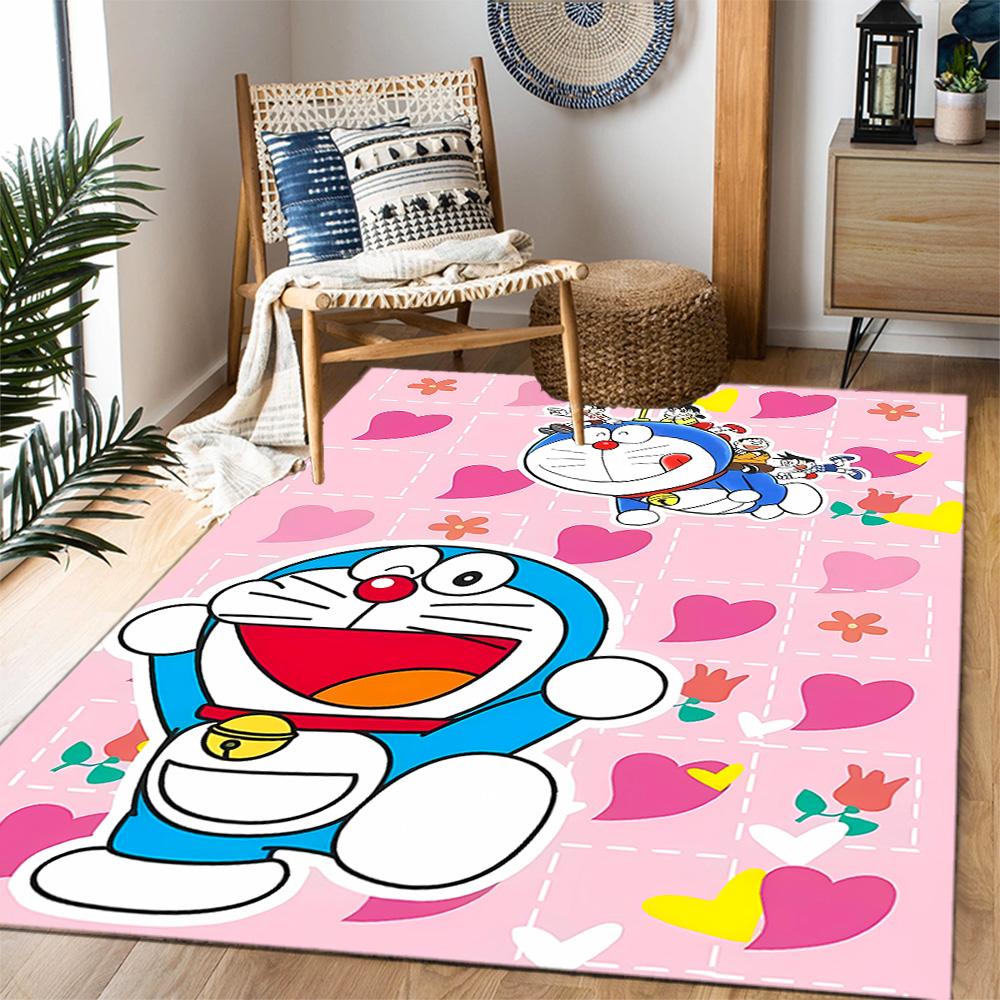 Doraemon Adventure Themed Anti-Slip Rugs - Polyester Home Decor, Suitable for Bedrooms, Living Rooms, Doorways, Studios, and Decorations