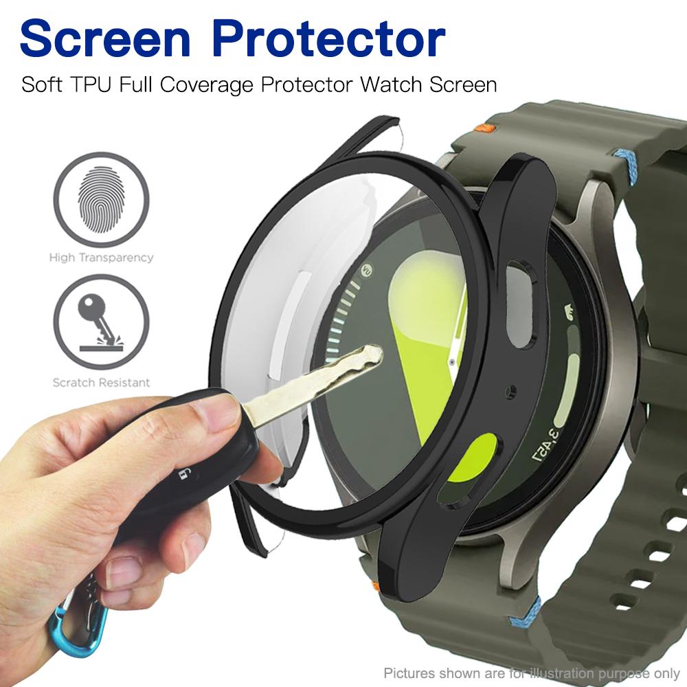 Full Coverage Silicone Case For Samsung Galaxy Watch 7 40mm 44mm Shockproof Scratch Resistant Bumper Screen Protector Accessory