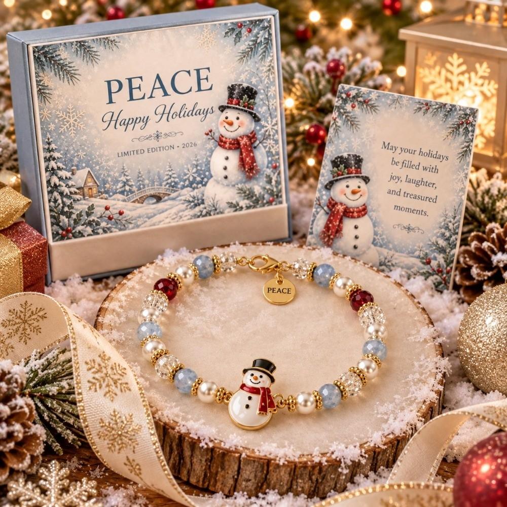 Santa Claus Crystal Beaded Bracelet Deer Christmas Gifts Adjustable Women Bangle Party Favor