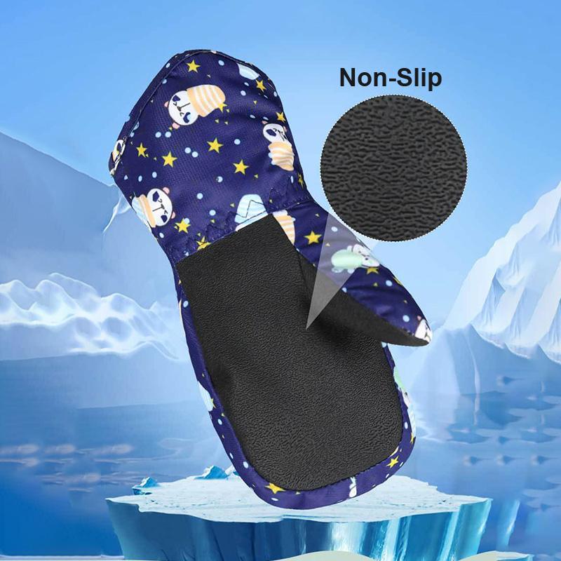 Cartoon Baby Winter Gloves Thicken Waterproof Kids Anti-Slip Skiing Gloves Outdoor Warm Snow Children Mittens for Girls Boys 1-6Y