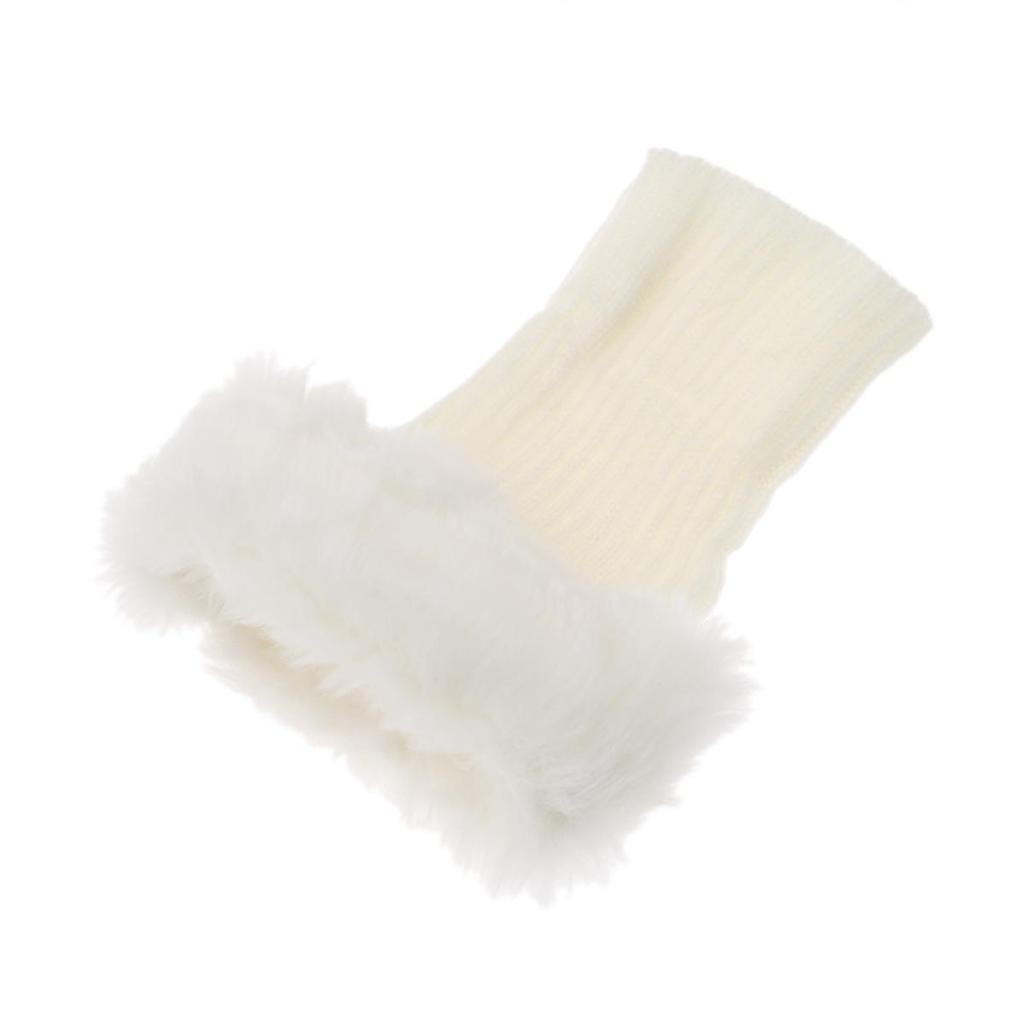 1 пара вязаных манжет для ботинок, уличные зимние гетры, чехол, женские, вязаные крючком, отделка мехом, носки-топперы для ботинок