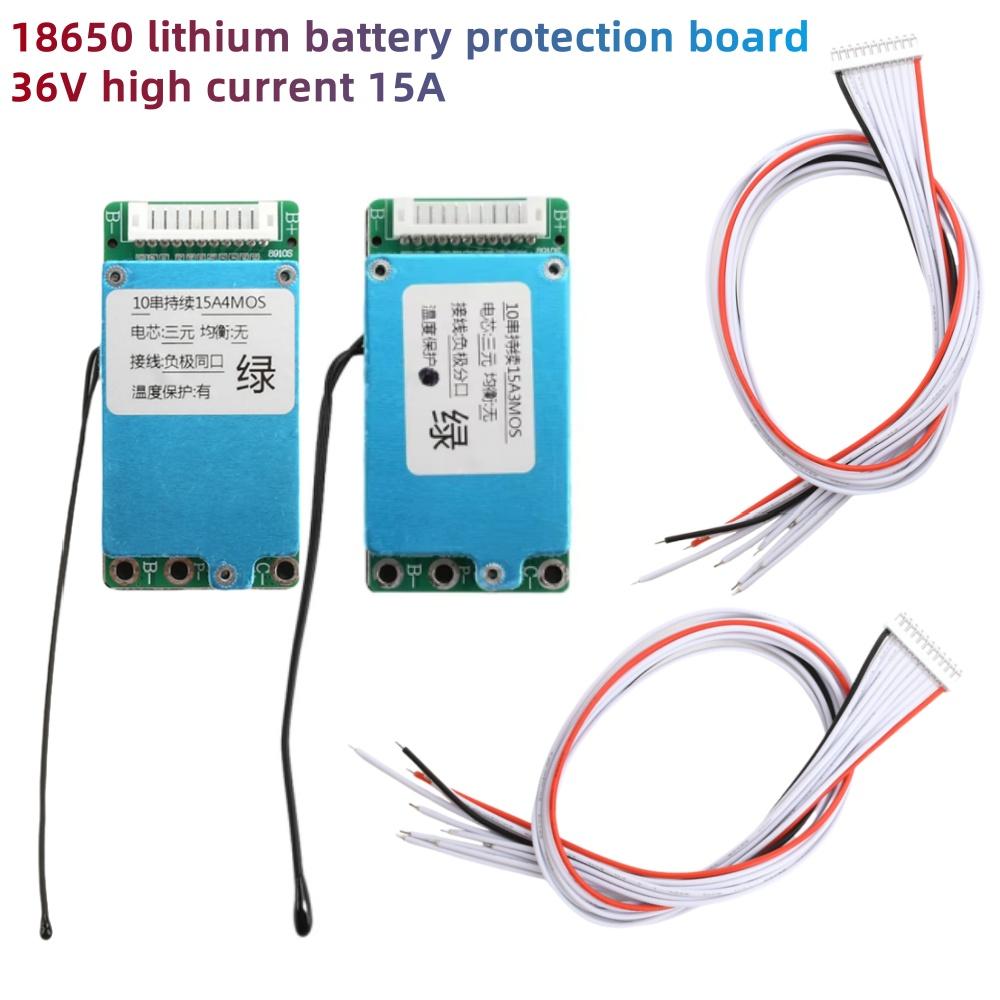 1/2 шт. BMS 10S 36V 15A Плата защиты аккумулятора Li-ion Литий-ионного 18650 с защитой от перезаряда, переразряда, перегрузки по току и короткого замыкания