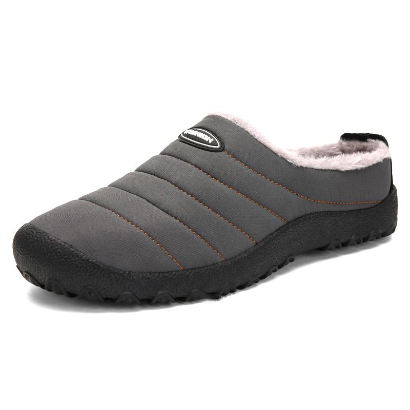 Indoor Outdoor Winter Slippers Men Waterproof Velvet Plush Room Slippers Women Fashion Warm Bedroom Slides For Cold Weather