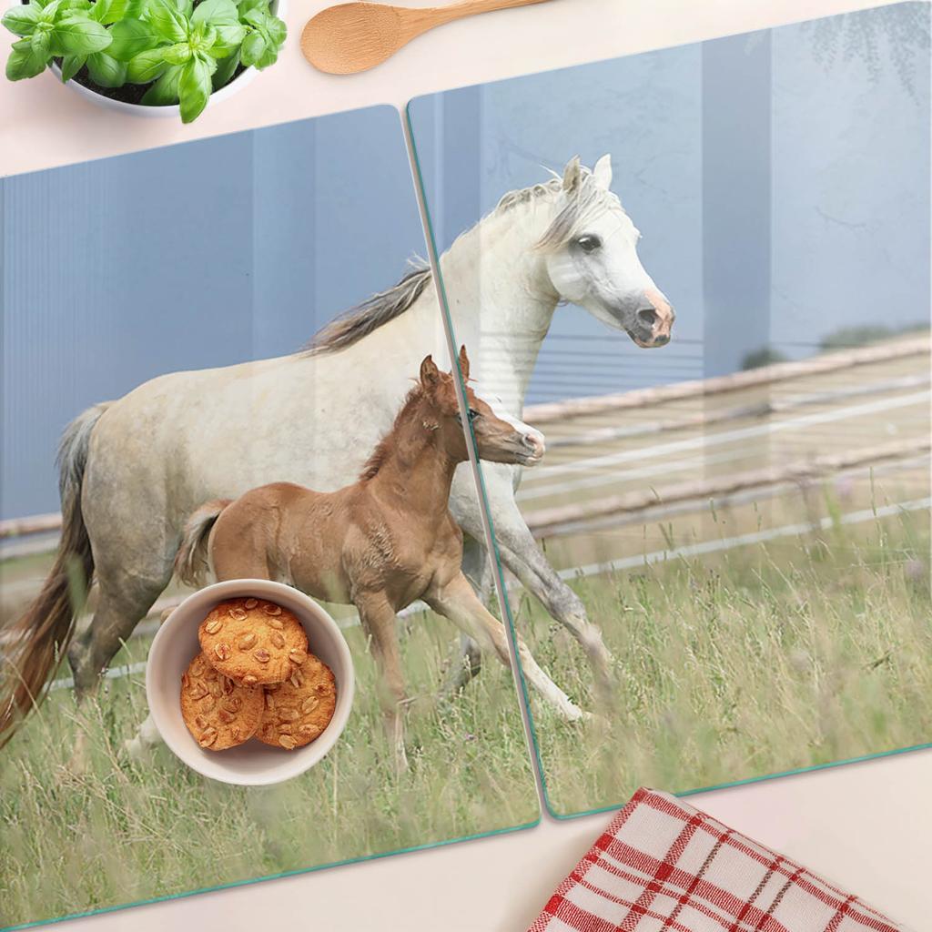 Hartowane Deski Kuchenne Szklane Z Grafiką Klacz Z Źrebakiem 2X40X52 Cm