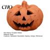 Cool Effect Pumpkin Statue Handcrafted Hand-Carved Resin Figurine Halloween Decor Tabletop Ornament for Home Party Terracotta