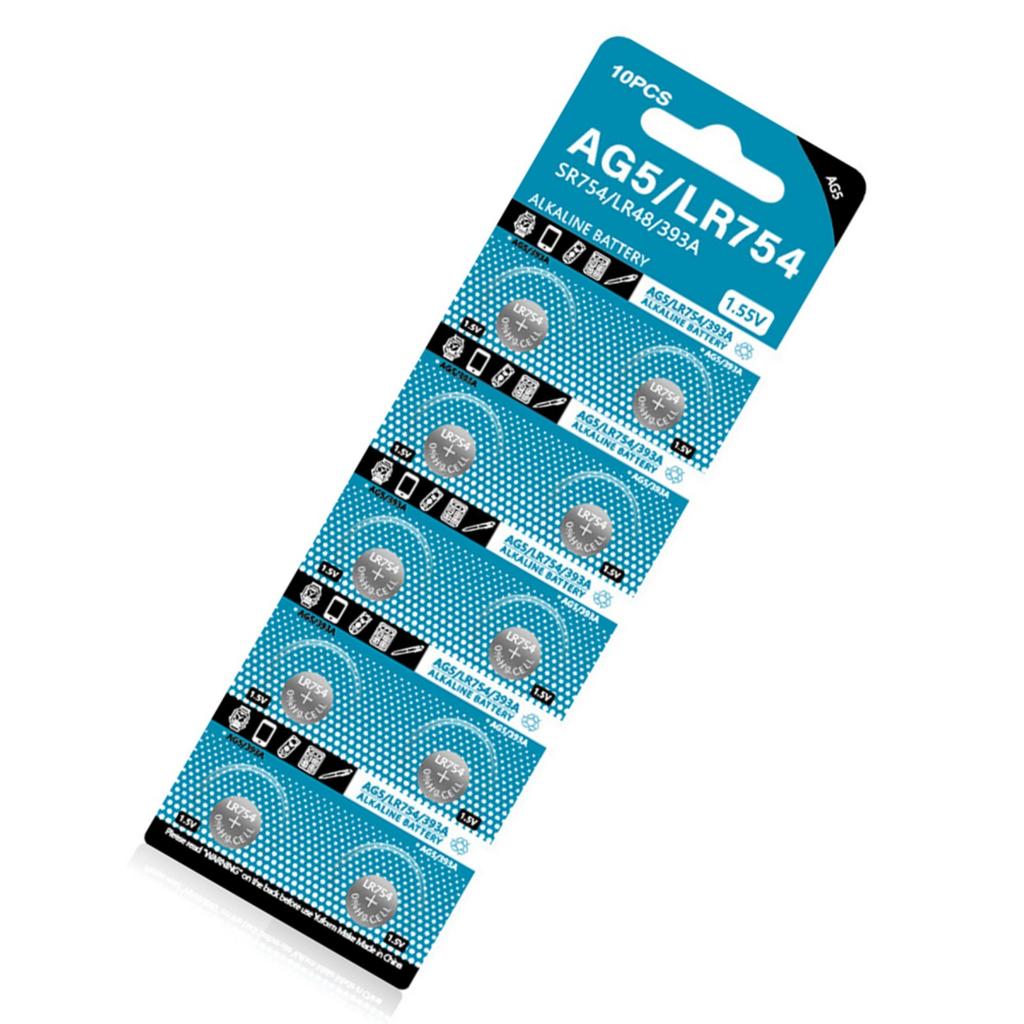 10 шт. батареек-таблеток AG5 LR754 193 SR754 546 RW28 939A LR48 D309 для часов, электроники, пульта, игрушек, часов, калькулятора