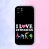 Чехол для телефона 'Люблю гимнастику' для Apple iPhone 15,14,13,12,11,Pro,X,XS,Max,XR,Plus,Mini Мягкий черный корпус