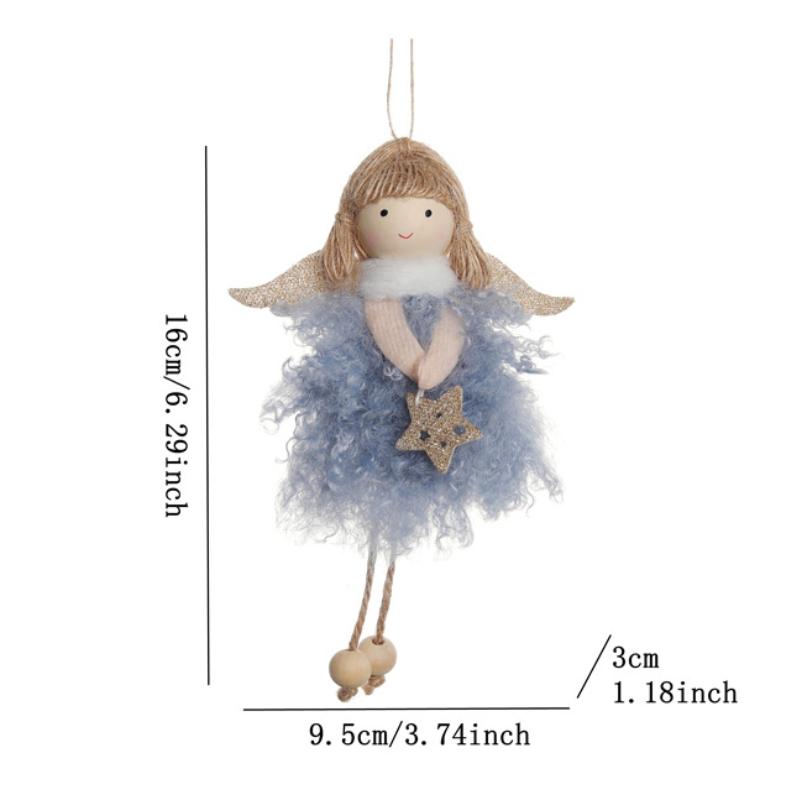 Lovely Christmas Angel Plush Doll Hanging Pendant Christmas Decoration for Home Christmas Tree Decorations Xmas New Year Gifts