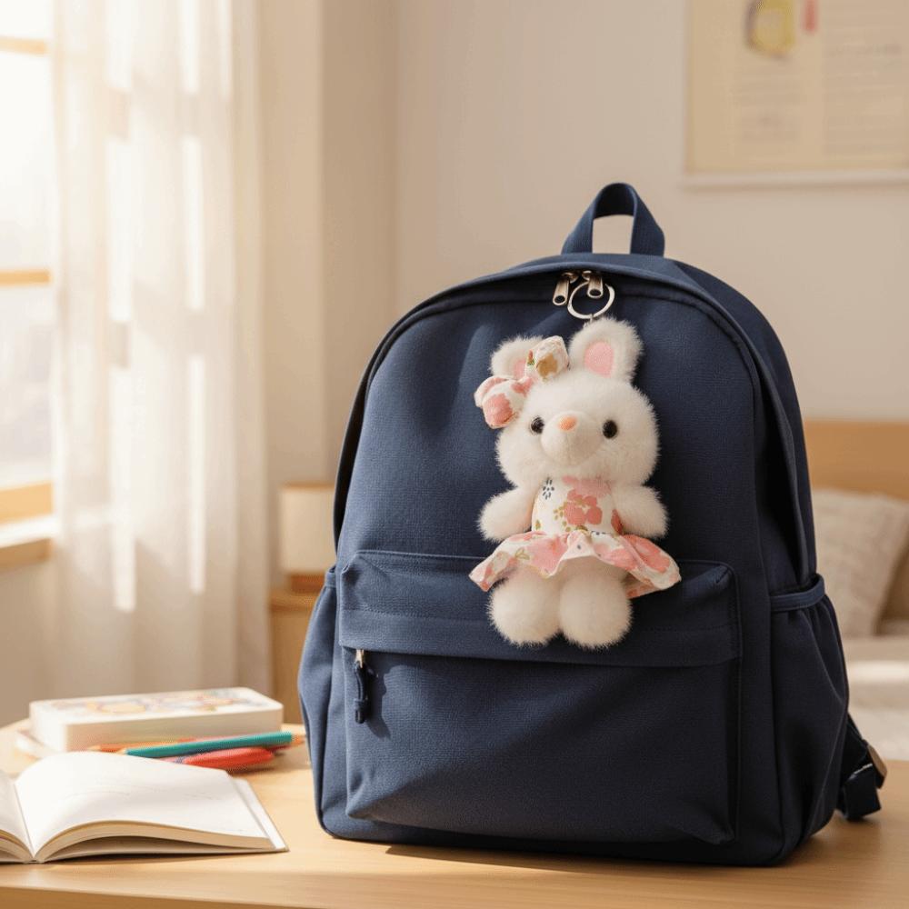 Cartoon Plush Rabbit Keychain 12CM Rabbit Doll Pendant for Car Bag Decoration