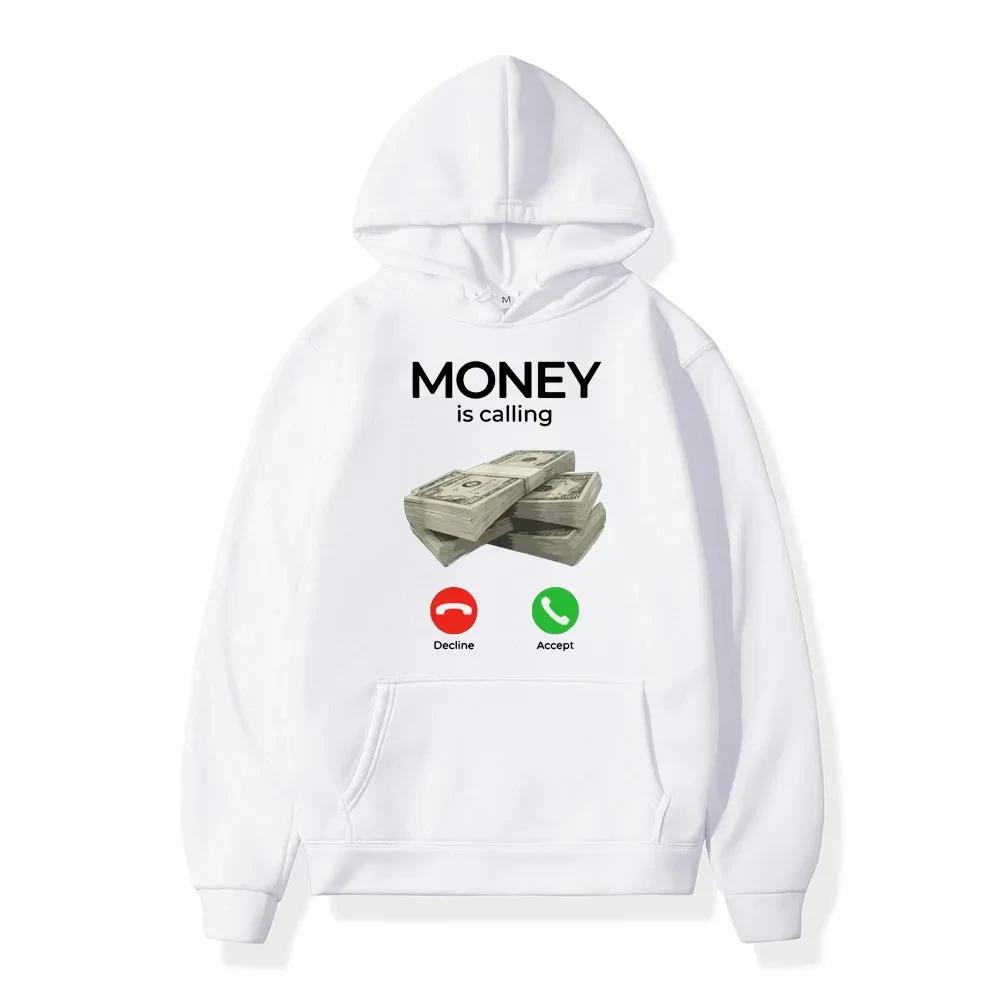 2025 Autumn/Winter Men's Hoodies Money is Summoning Printed Hoodies Women's Sportswear Fashion Street Wear Warm Hoodies
