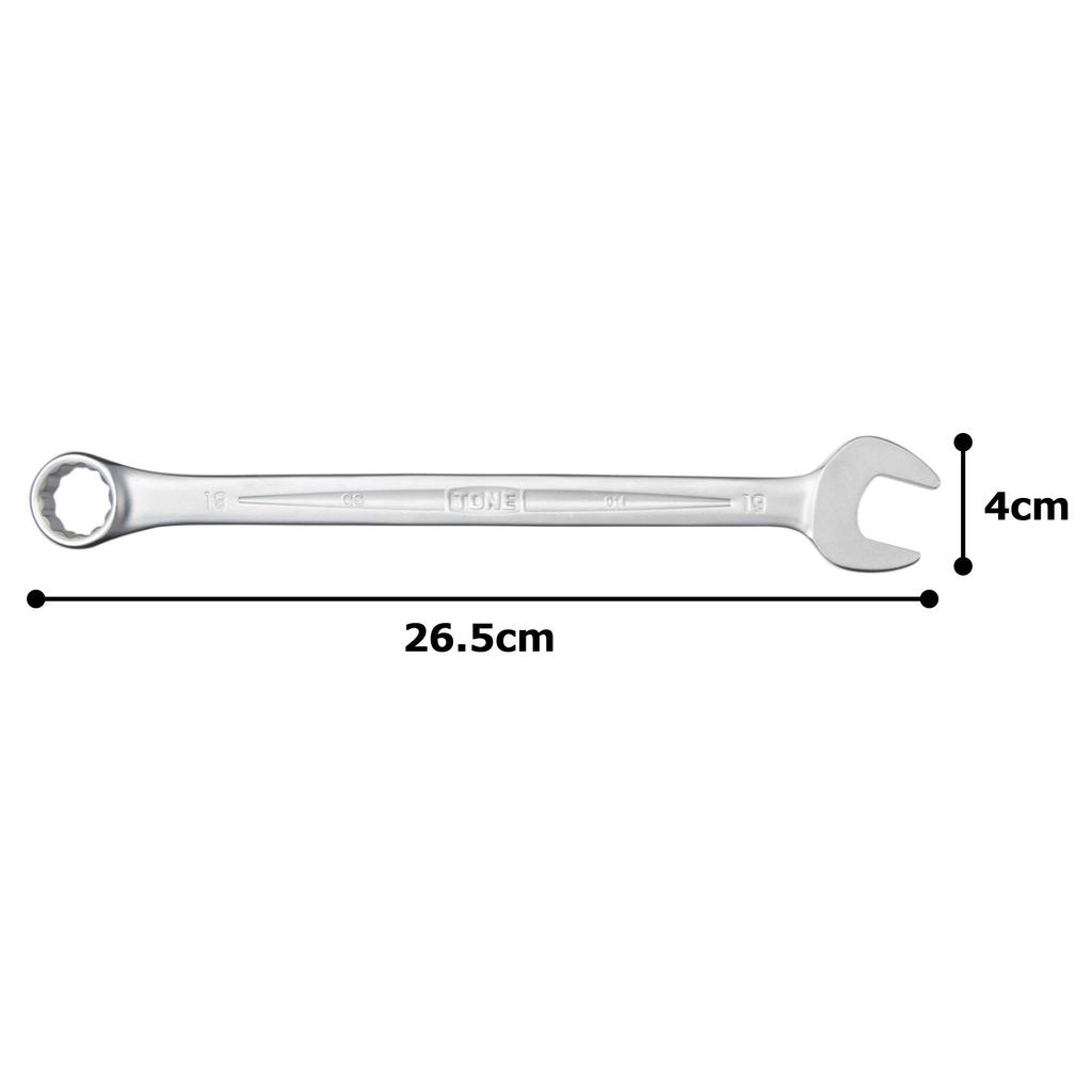 Комбинированный гаечный ключ TONE Ширина под ключ 19 мм CS-19