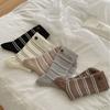 Женские весенне-осенние хлопковые полосатые преппи носки-гольфы без косточек с микродавлением на пуговицах и защитой от пиллинга