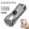 МИНИ-брелок-фонарик, аккумуляторная лампа, аварийное освещение с разноцветными боковыми огнями, 7 режимов освещения для кемпинга, дома