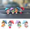 4PCS Cute Umbrella Couple Car Interior Decoration Action Figures Auto Rearview Mirror Dashboard Ornaments For Car Accessories