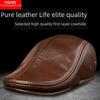 Men's Genuine Leather Duckbill Hat – Stylish, Warm, Thickened Cowhide Beret for Middle-Aged and Elderly (Autumn/Winter)