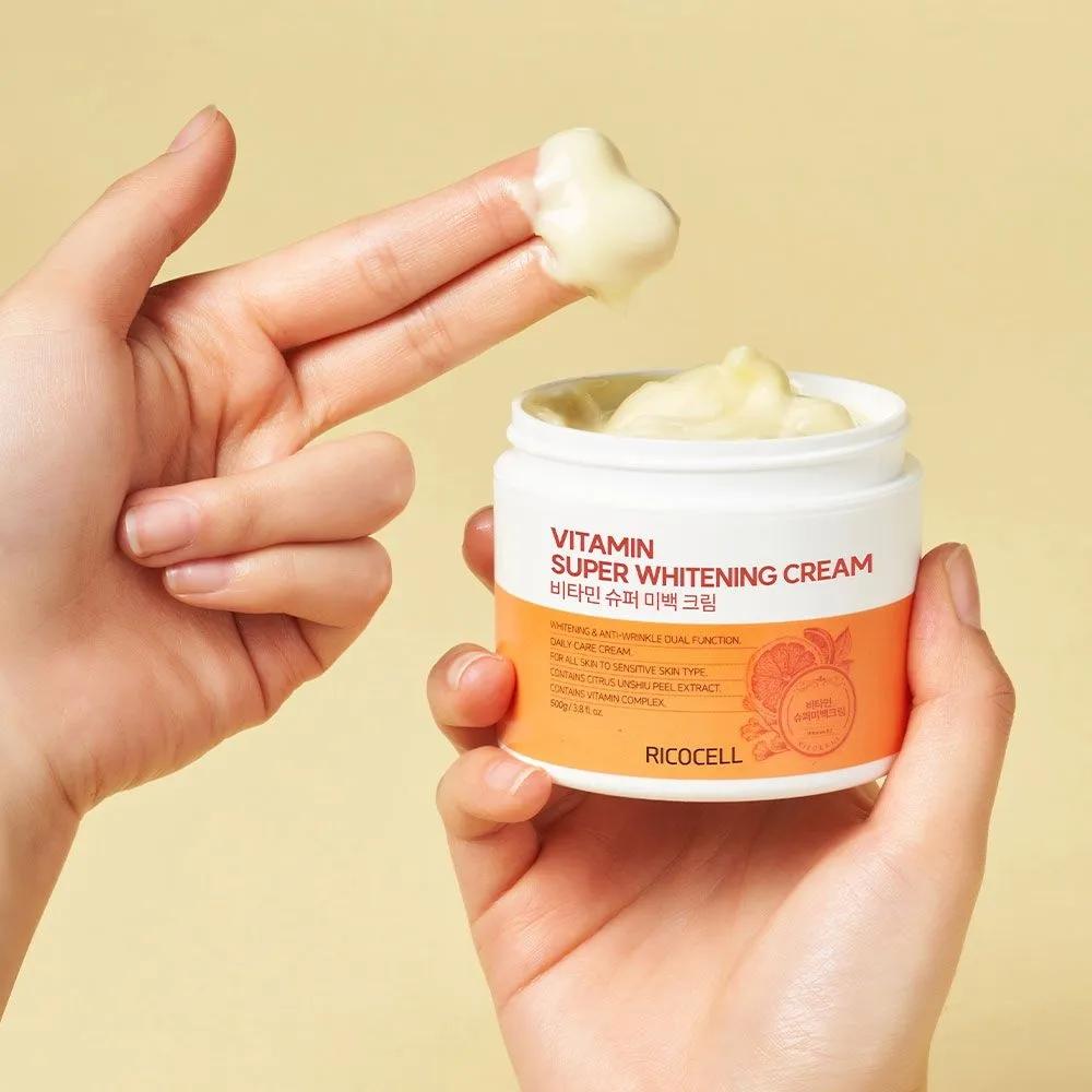 Ricocell 10-Type Vitamin Super Whitening Cream 500g Large Capacity: Skin Pigmentation, Tone-up, Freckles, Wrinkles, Elasticity