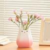 Cats Shape Ceramic Vases For Flowers Arrangement Container Aesthetic Small Planter Pot Home Office Desktop Shelf Decors