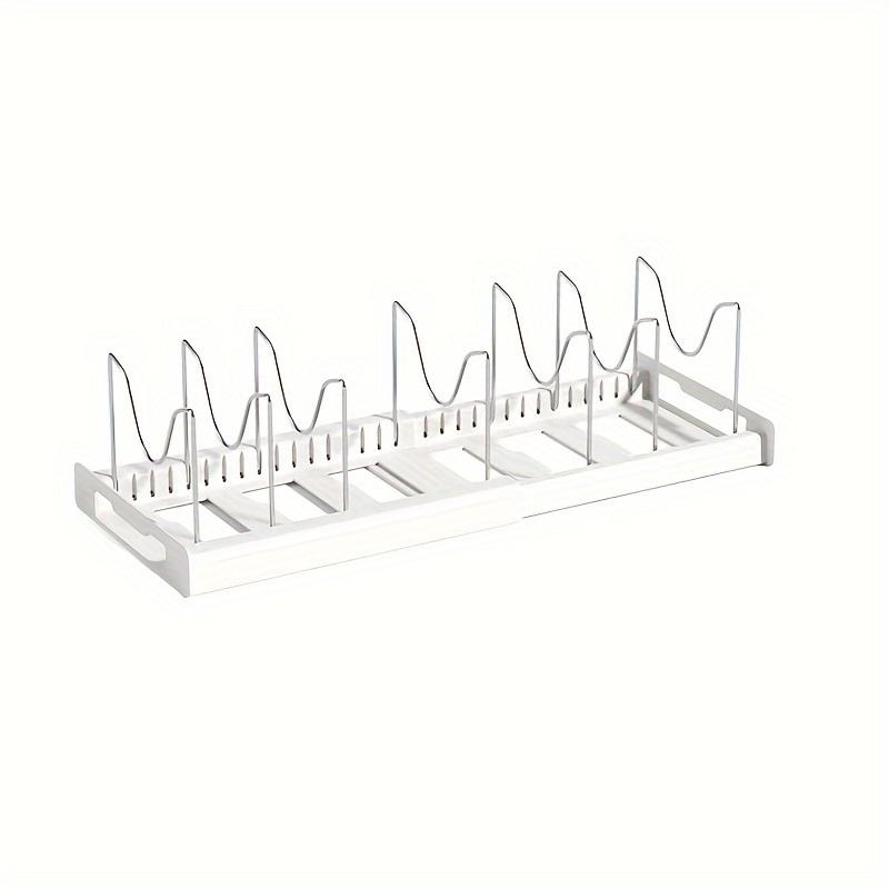 Expandable Kitchen Cabinet Pot Organizer Rack Multi-purpose Adjustable Divider Pans Frying Pan Holder Bowl Shelf