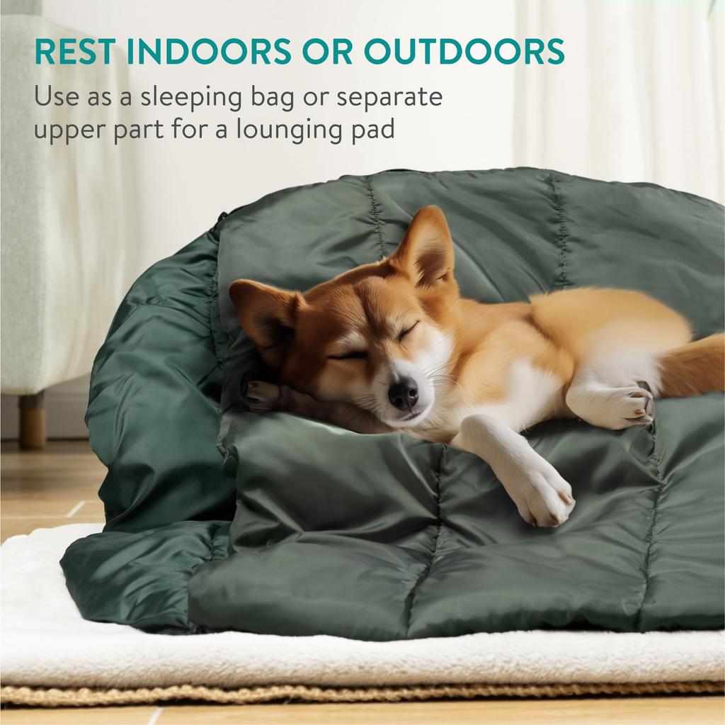 Navaris Собака Спит 100см Складная Кровать для Собак и Подходит для Наружных Температур от до Мешок, Диаметр, Зеленый, Кошки, Кемпинг, 10°C -5°C