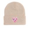 Сердце Розовая Бабочка Теплая Вязаная Шапка Бини, День Святого Валентина Женская Шапка Эластичная Универсальная Стильная Шапка с Помпоном Вязаная Шапка Бини