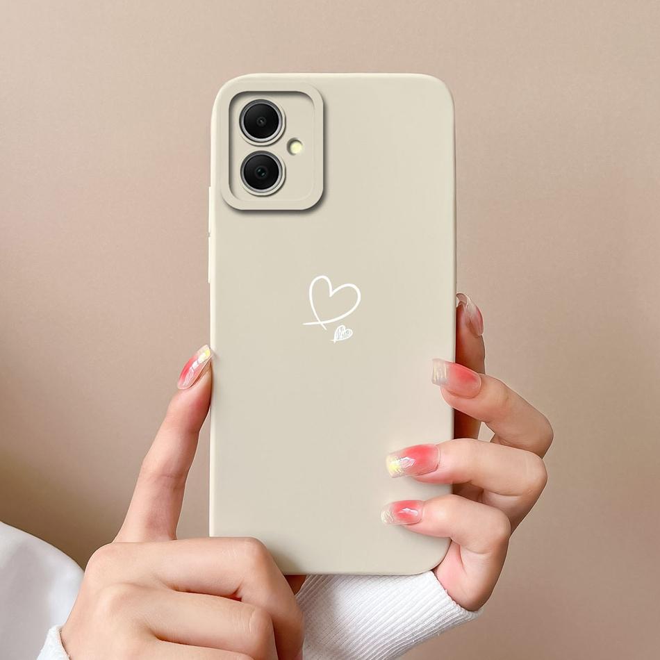 Чехол для телефона Samsung Galaxy A06 Сердце-Бабочка Funda Для Samsung A 06 Задняя крышка Защита камеры Жидкий силиконовый бампер