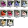 9 Heads Rose Artificial Flower Multicolor Flower Bouquet Lifelike Flowers  Party Supplies