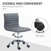 Armless Desk Task Chair Faux Leather Mid-back Computer Office Chair with Adjustable Seat Height