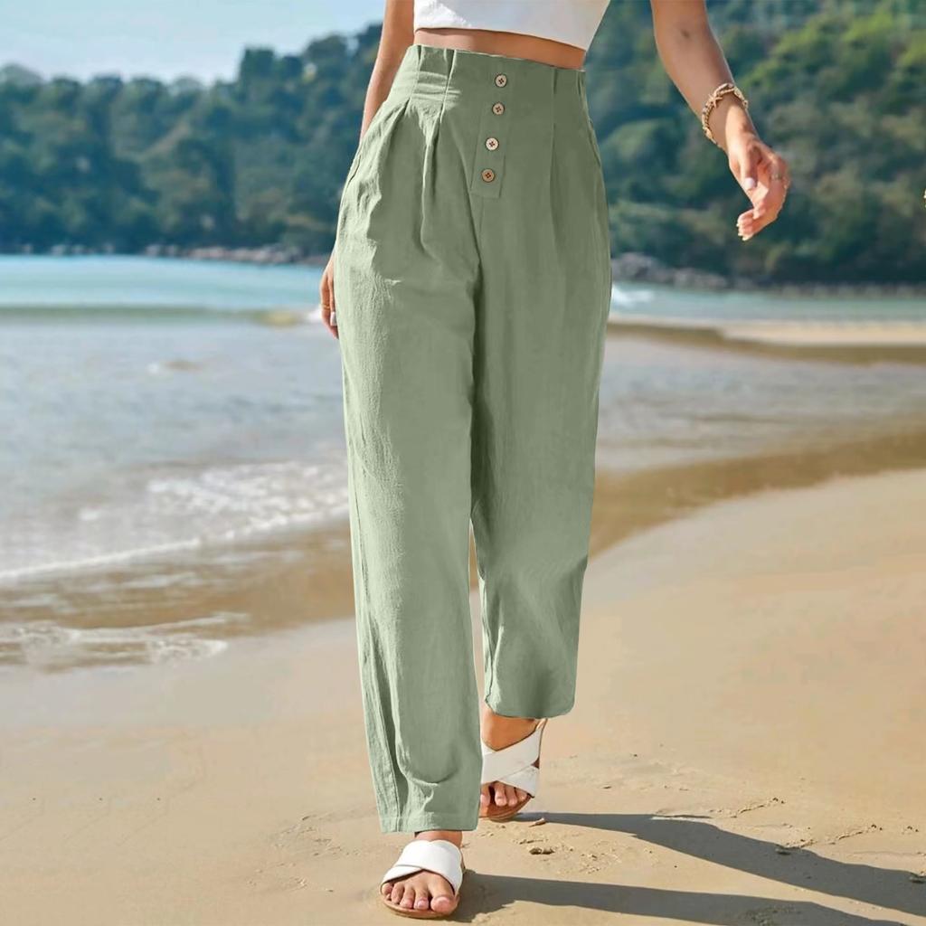 Women's Wide Leg Pants High Elastic Waisted In The Back Business Work Trousers Long Casual Pants