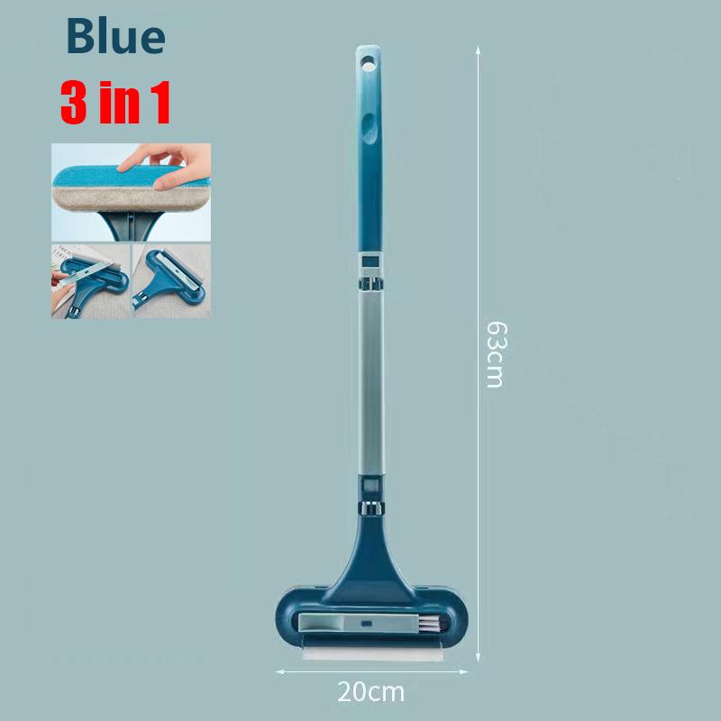 Щетка для оконных стекол Инструмент для чистки стекла Двусторонний телескопический стержень Очиститель окон Швабра Стеклоочиститель Щетка с длинной ручкой Щетка для пыли Кухонные принадлежности