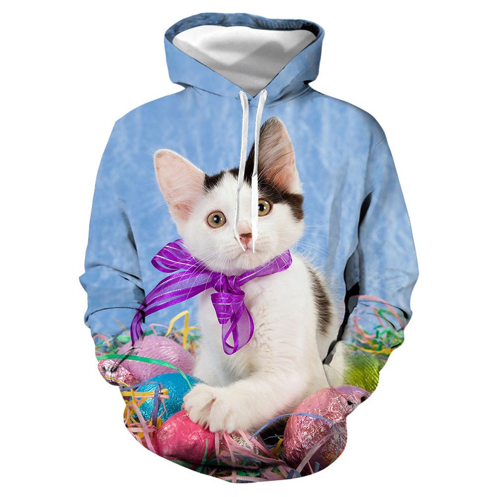 New Fashion Cat Hoodies 3D Animal Cat Printed Hoodie Casual Men Women Hooded Pullovers