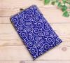 Kyosuke Made in Japan Slim Goshuincho Case with Clasp Small Item Arabesque Dot Navy Blue Closure, Pouch, Pattern,