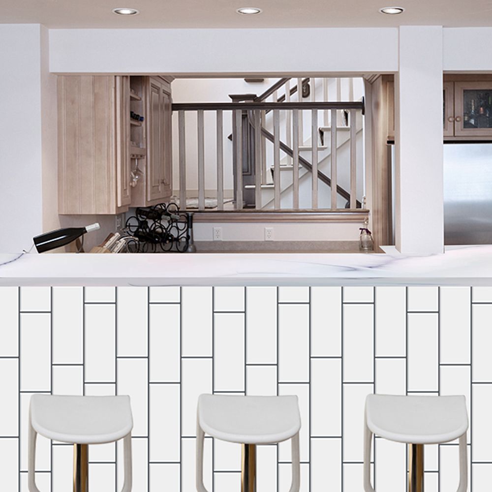 Waterproof Self Adhesive White Subway Kitchen Bathroom 3D Tile Sticker Peel and Stick Wall Tiles