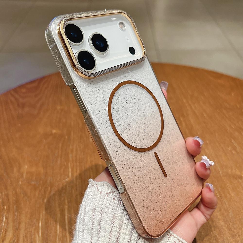 KEYSION Роскошный градиентный блестящий магнитный чехол для телефона MagSafe для iPhone 17 Pro Max 17 Air Прозрачная жесткая ПК Противоударная задняя крышка