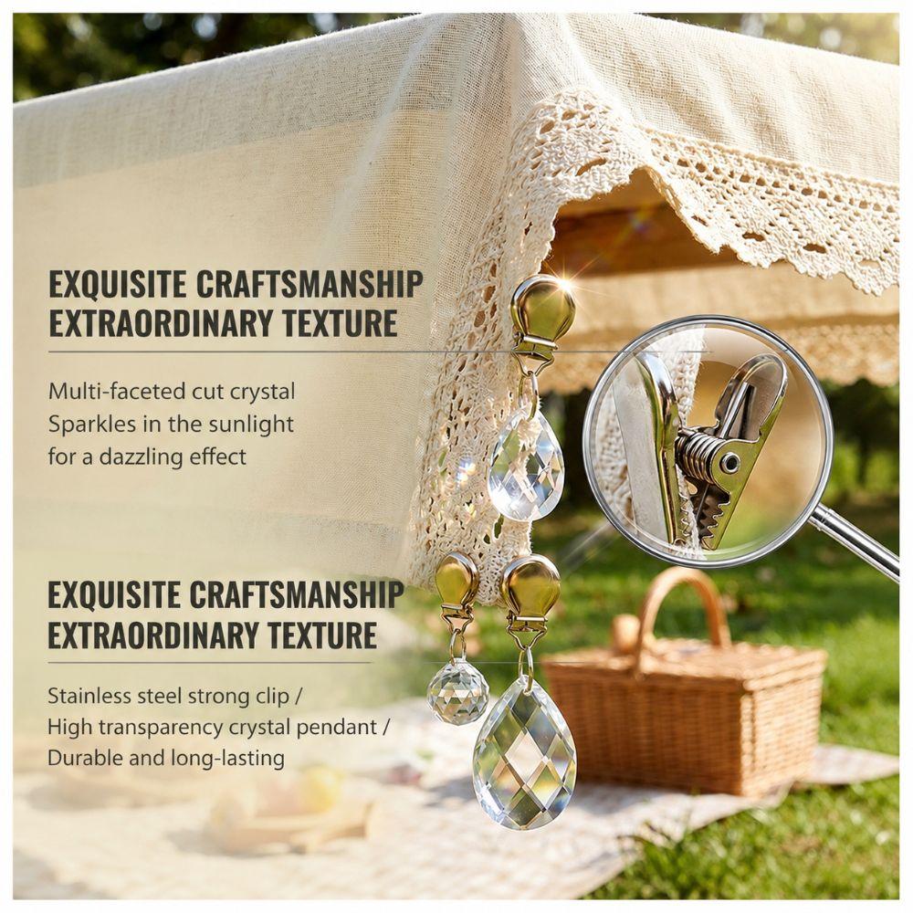 4pcs Heavy Duty Tablecloth Weight Clips Crystal Crystal Curtain Clips Dining Table