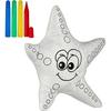 Plush Coloring Game - Pincello - Starfish - 26 X 26 X 7 Cm - 5 Pieces - Reusable After Washing