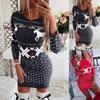 Womens Christmas Dress Women Long Sleeve Xmas Jumper Dresses Tops