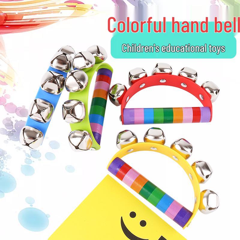 Half-Round Wooden Leather Hand Rattle: Orff Music Toy for Infant & Toddler Education