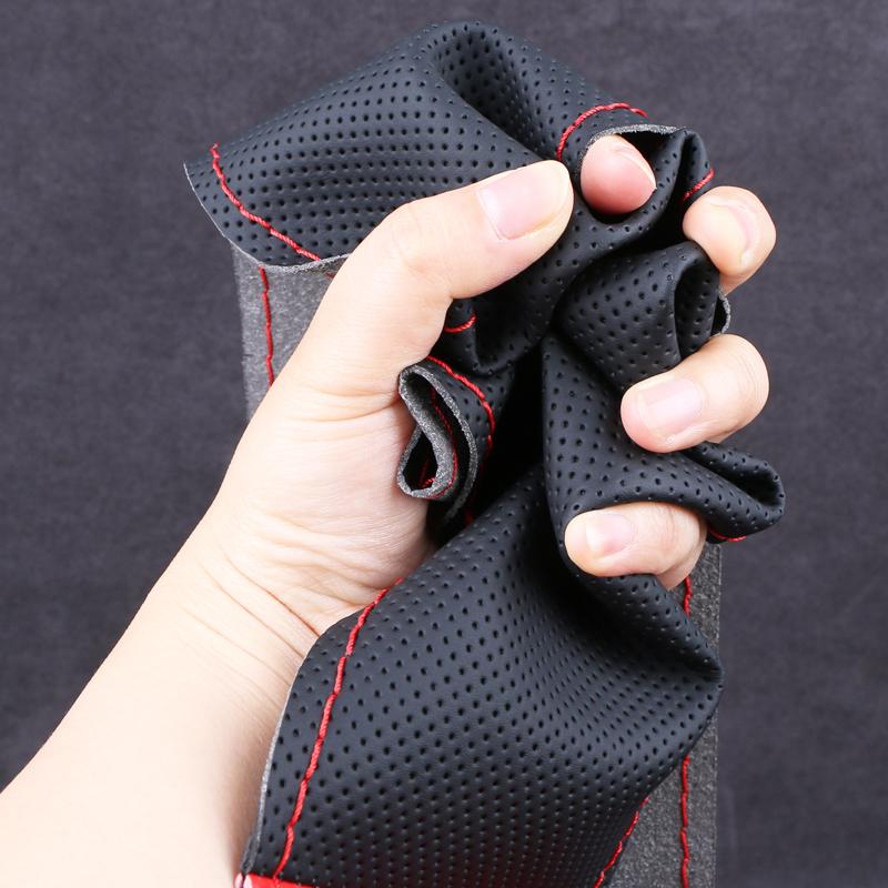TQ014Custom Carbon Fiber Leather Car Steering Wheel Cover For Ford Focus 2 2005-2011 (3-Spoke) Anti-Slip Fix Worn OEM Wheel