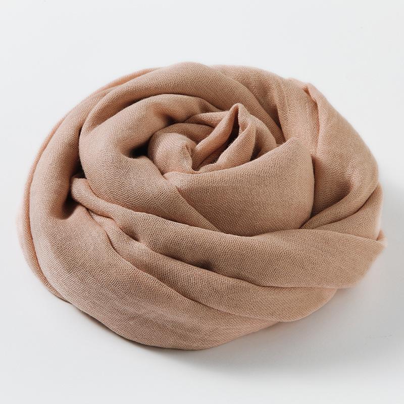 Solid Color Cotton Linen Scarf for Women Lady Literature Anti-sunburn Long Tassel Scarves Autumn Soft Gauze Wrap Shawls New