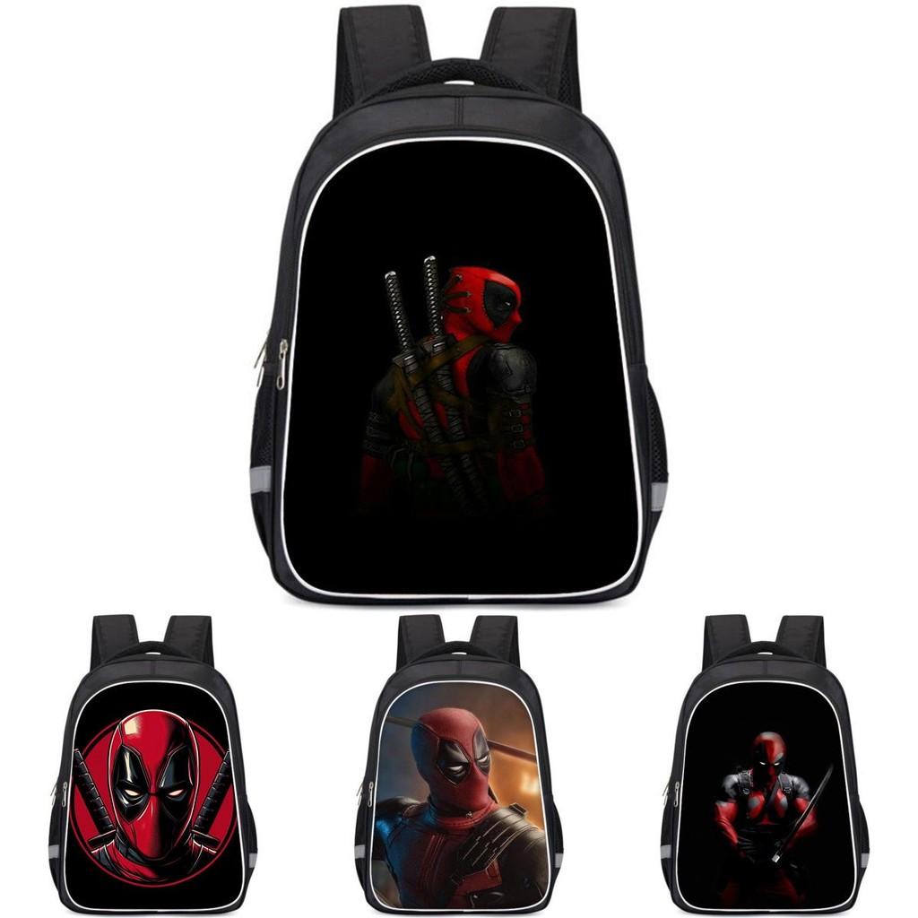 Spacious Deadpool Oxford Cloth Backpack For Kids School Lightweight And Durable